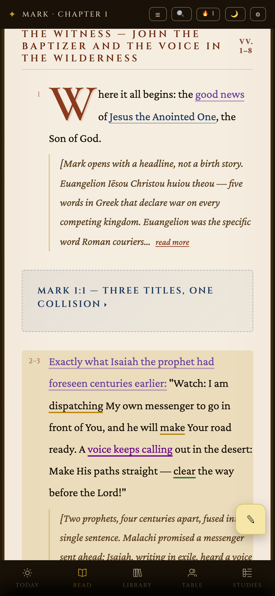Mark 1 open in the app